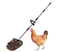 Générique Chicken Poop Scooper - Long Handle Sifting Shovel, Non Slip Ergonomic Poultry Waste Rake Cleaner Tool, Heavy Duty Metal Scoop | Animal Litter Scoop,for Chicken Coop Farm Yard Lawn Patio