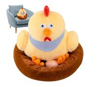 Générique Chicken Stuffed Animal, Cute Cartoon Chicken, 11.81 inches Soft Plush Collectible Toy with Mat, Home Decoration, Cozy Display for Living Room, Bedroom, Nursery and Baby Rooms Use