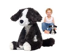 Générique Chien Border Collie Peluche - Jouet Réaliste Noir, Blanc en Peluche Douce | Peluches De Chiot | Animal Câlin Décoratif pour, Tout-Petits, Chambre, Amis, Collection, Cadeaux