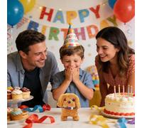 Générique Chien en Peluche Électrique - Interactif Éducatif | Canin Électrique Aboie et Remue La Queue - pour Garçons Filles Préscolaires Salon Chambre Dortoir Voyage Appartement