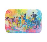 Générique Chien Pop Art coloré 1774 Tapis de Salle de Bain Anti-Dérapant en Microfibre - Absorbant Rapide, Confort Mousse Mémoire - Idéal pour Douche, Baignoire, Lavabo - S