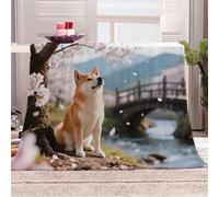 Générique Chien Shiba Inu De Compagnie-10 Plaid Couverture Polaire Flanelle en Microfibre,Jeté de Canapé 150x200 Animal,Plaid Chaud et Doux en Peluche