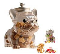 Générique Chihuahua Candy Jar, Airtight Dog Treat Container with Lid, Glass Pet Snack Storage for Cookies, Candy, Coffee Pods, Cute Kitchen Countertop Decor Gift for Dog Lovers