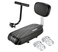Générique Child Bike Seat, Kids Bike Back Seat, Rear Cushion with Armrest & Foot Pedals, Leather and Steel Frame, Secure Mounting for Child Safety on Commuting Or Family Riding Use