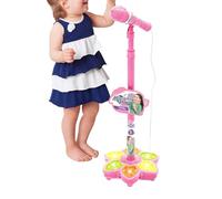 Générique Children Microphone with Stand - 39.37 inches Wireless Toy | Colorful LED Microphone - ABS Kids Microphones with Lights for Birthday Parties School Playroom and Performance Fun