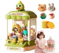 Générique Children’s Cute Animal Claw Machine with 10 Dolls and 10 Capsules,Mini Vending Machine with Sound, Sensory Hand-Eye Coordination,Play-Based Learning for Gifts (Green)