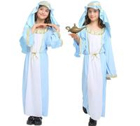 Générique Children’s White and Brown Shepherd Costume Xmas Joseph Costume Nativity Play Pantomime Fancy Dress Outfit for Kids Multiple Sizes Christmas Fancy Dress for Boys Costume de Berger Médiéval