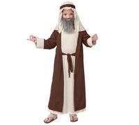 Générique Children’s White and Brown Shepherd Costume Xmas Joseph Costume Nativity Play Pantomime Fancy Dress Outfit for Kids Multiple Sizes Christmas Fancy Dress for Boys Costume de Berger Médiéval