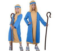 Générique Children’s White and Brown Shepherd Costume Xmas Joseph Costume Nativity Play Pantomime Fancy Dress Outfit for Kids Multiple Sizes Christmas Fancy Dress for Boys Costume de Berger Médiéval