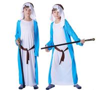 Générique Children’s White and Brown Shepherd Costume Xmas Joseph Costume Nativity Play Pantomime Fancy Dress Outfit for Kids Multiple Sizes Christmas Fancy Dress for Boys Costume de Berger Médiéval