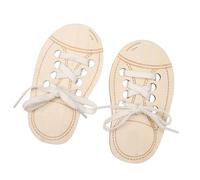 Générique Children Shoe Laces Practice Toy - Lacing Shoe Learning Threading Toy in Wood, Wooden for Kids Ages 3-6, Fine Motor Skill Development, Hand-Eye Coordination, Bedroom Nursery Play