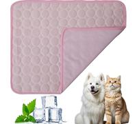 Générique Chillywoof Dog Cooling Mat, Kittra Cooling Mat for Cats, Summer Dog Coolings Mats Washable Ice Silk Self Cool Pad, 3 Layer System Instant Cool, Protect Your Pet (Pink, 50 * 40cm)