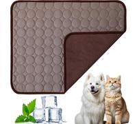 Générique Chillywoof Dog Cooling Mat, Kittra Cooling Mat for Cats, Summer Dog Coolings Mats Washable Ice Silk Self Cool Pad, 3 Layer System Instant Cool, Protect Your Pet (Coffee, 150 * 100cm)