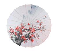 Générique Chinese Silk Parasol - Classical Asian Umbrella | Wooden Handle