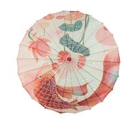 Générique Chinese Silk Parasol - Classical Asian Umbrella | Wooden Handle