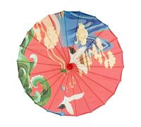 Générique Chinese Silk Parasol - Classical Asian Umbrella | Wooden Handle