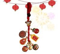 Générique Chinese Wealth God Pendant - Keychain Charm for Men Women, Traditional Figurine | Backpack Automotive Ornament Accessory, Prosperity Decorative Collectible for Home Car Good Fortune Gift