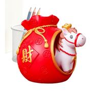 Générique Chinesisches Neujahr - | Figur 2026 Harz Feiertags Tischdekoration, Wohlstand Skulptur Für Büro & Wohnzimmer, Geschenk - Gold Rot 20cm Statue.