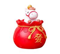 Générique Chinesisches Neujahr - | Figur 2026 Harz Feiertags Tischdekoration, Wohlstand Skulptur Für Büro & Wohnzimmer, Geschenk - Gold Rot 20cm Statue.