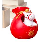 Générique Chinesisches Neujahr - | Figur 2026 Harz Feiertags Tischdekoration, Wohlstand Skulptur Für Büro & Wohnzimmer, Geschenk - Gold Rot 20cm Statue.