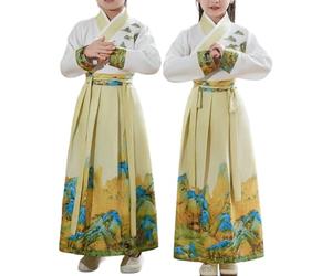 Générique chinois élégant pour enfants robe traditionnelle inspirée du style impérial pour spectacles et représentations