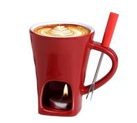 Générique Chocolate Fondue Cup - with Fork Candle Heat Resistant | Desserts Ceramic Fondue Pot Set - for Holiday Dessert Home Family Celebration Fun Party Gathering Sharing