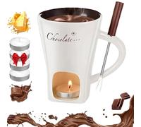 Générique Chocolate Melting Cup, Fondue Cup - Date Night & More Sweet Time, Chocolate Fondue Mug Set with Forks for Snack Candy Party and Birthday (White)