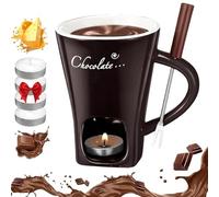 Générique Chocolate Melting Cup, Fondue Cup - Date Night & More Sweet time, Chocolate Fondue Mug Set with Forks (Black)