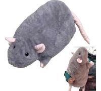 Générique Chonky Rat Plushie,Large Fat Rat Stuffed Animal, Soft Chubby Mouse Pillow for Adults, Cute Round Hugging Cushion for Bed Sofa Office Decor, Cozy Gift for Friends (Gray, 90CM)