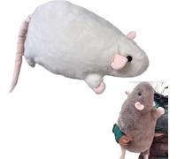 Générique Chonky Rat Plushie,Large Fat Rat Stuffed Animal, Soft Chubby Mouse Pillow for Adults, Cute Round Hugging Cushion for Bed Sofa Office Decor, Cozy Gift for Friends (White, 35CM)