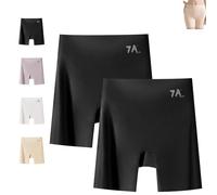 Générique Choosemuc Underwear, Choosemuc High-Waist & Butt-Lifting Ice Silk Panties, 7A-Grade Invisible, 3-in-1 Panty Shorts (2pc Black,L)