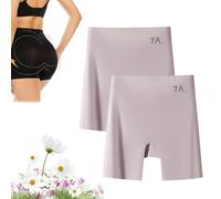 Générique Choosemuc Underwear, Choosemuc Ice Silk Panties, Women High-Waist & Butt-Lifting Invisible Sealmless Ice Silk Panties (Pink,2pcs,L)