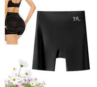 Générique Choosemuc Underwear, Choosemuc Ice Silk Panties, Women High-Waist & Butt-Lifting Invisible Sealmless Ice Silk Panties (Black,1pc,3TG)
