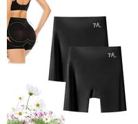 Générique Choosemuc Underwear, Choosemuc Ice Silk Panties, Women High-Waist & Butt-Lifting Invisible Sealmless Ice Silk Panties (Black,2pcs,TTG)