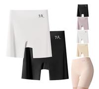 Générique Choosemuc Underwear, New Women's High-Waisted Ice Silk Tummy Control and Butt Lift Underwear, Invisible Seamless Design (White+Black,L)