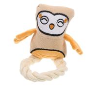Générique Chouette en Peluche de Chien interactif Jouets pour Chiens Qui couinent à mâcher en Coton Peluche Chien Jouets interactifs pour Chiens Flanelle Orange