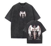 Générique Christian Jésus Pardonne-Leur Forgive Them Father Père T-Shirt Vintage délavé à Manches Courtes pour l'été Vêtements sacrés Classiques de la Foi