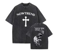 Générique Christian Jésus Pardonne-Leur Forgive Them Father Père T-Shirt Vintage délavé à Manches Courtes pour l'été Vêtements sacrés Classiques de la Foi