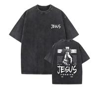 Générique Christian Jésus Pardonne-Leur Forgive Them Father Père T-Shirt Vintage délavé à Manches Courtes pour l'été Vêtements sacrés Classiques de la Foi