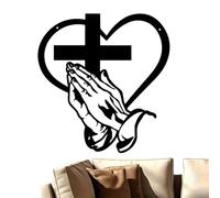 Générique Christian Wall - Religion Inspiring Wall Art | Heart Art Iron Sculpture for Dining Room, Entryway, Living Room, Patio, Farmhouse, Hallway or Office Use, 40/15.75in