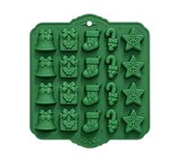 Générique Christmas Baking Mold - Silicone 20 Grid 28x25cm | Holiday Shapes | Holiday Candy Mold - Food Grade Silicone 20 Cavity 28x25cm | Festive Designs | Gingerbread Snowman Dessert Making For Home