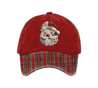 Générique Christmas Baseball Hat - Curved Brim Adjustable Headgear, Santa Ball Cap, Holiday Hat for Kids, Adult, Friends, Outdoor, Activity, Party, Commute, Red, 2.67 * 6.69 * 5.51in