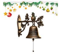 Générique Christmas Bells, Welcome Bell, 7.09 inches, Versatile with Snowman Santa Claus Reindeer Design, Vintage Doorbell for Indoor, Home, Garden, Holiday, Season Decor, Farmhouse and Yard