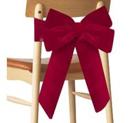 Générique Christmas Bow Chair Sashes, Red Fabric Flexible Sashes Ribbon | Christmas Bow Chair Decoration for Home, Wedding, Events, Banquets, Birthday, Holiday, Kids Shower, Restaurant