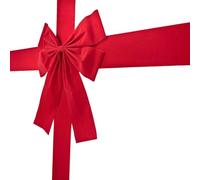 Générique Christmas Bows Decor - Festive Flocked Red Charm & Elegance | Large Ribbon Home Decor for Kitchen Cabinet | for Front Door Wall Wreath Tree Farmhouse Bedroom Living Room