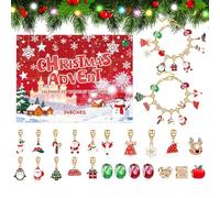 Générique Christmas Bracelet Kit - Jewelry Making Teens Women | 24-Day, Includes Beads Strings Accessories, Creative Countdown Activity, Diy Crafting Fun