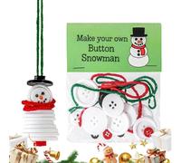Générique Christmas Button Ornament Kit, Button Tree Snowman Ornament Crafts Kit, Hangable Educational for Kids Children Teens Adults Students Mantel Windowsill Door Bedroom