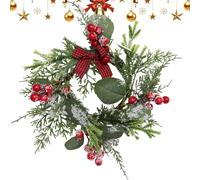 Générique Christmas Candle Holder - Decorative Green Wreath Garland with Realistic Pine Accents, Creates Seasonal Ambiance, Perfect Holiday Décor for Kitchen Table Living Room Bedroom Or Study