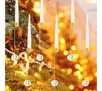 Générique Christmas Candles Battery Operated Tree,18 Pcs Christmas Tree Candle with Crystal Balls, Christmas Tree LED Candles for Home, Party Decor with Crystal Ball Hooks (18 Pcs,Crystal Ball)