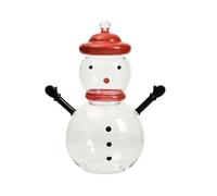 Générique Christmas Candy Jar, Glass Snowman Container with Lid, Decorative Tabletop Treat Organizer, Airtight Storage Design, Holiday Candy Holder for Party, Table Decor, 7.09x3.74 Inches